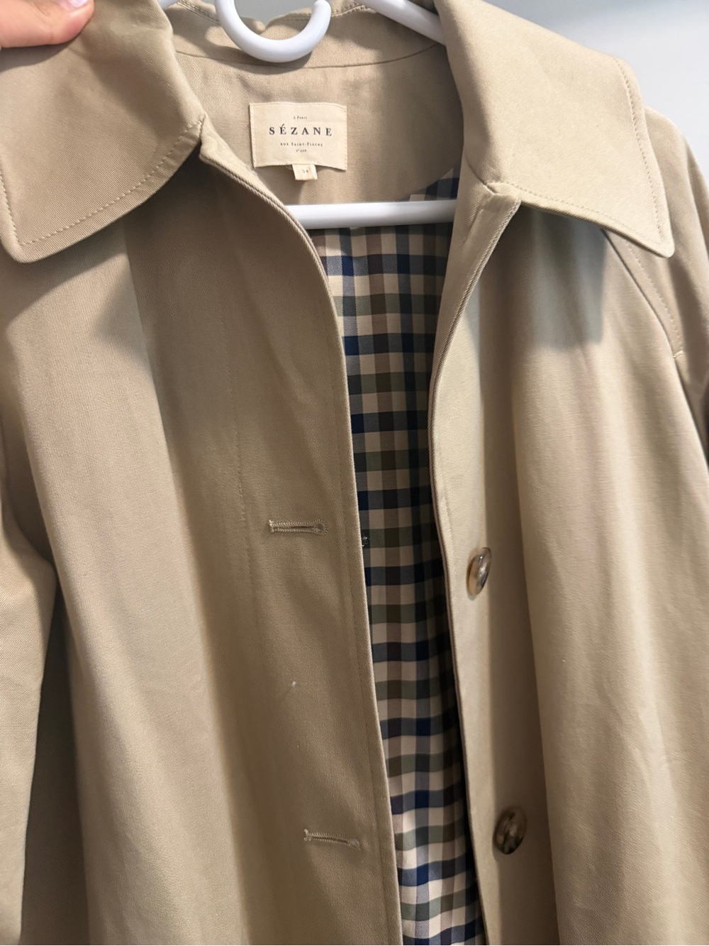 Sezane Clyde Coat Light Beige - Size 2 - Picture 3 of 4